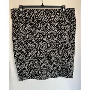 Victor Alfaro Black and Cream Zippered Pencil MIDI Skirt Size XL